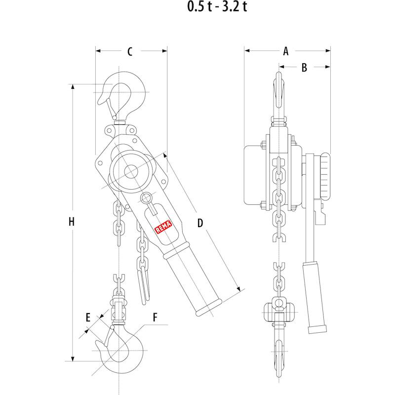 PALAN À LEVIER 500KG/3M     X-LH              REMA