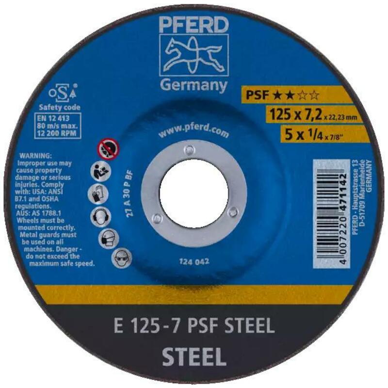 DISQ. ÉBARBER 125X7,2X22,23 PSF STEEL        PFERD