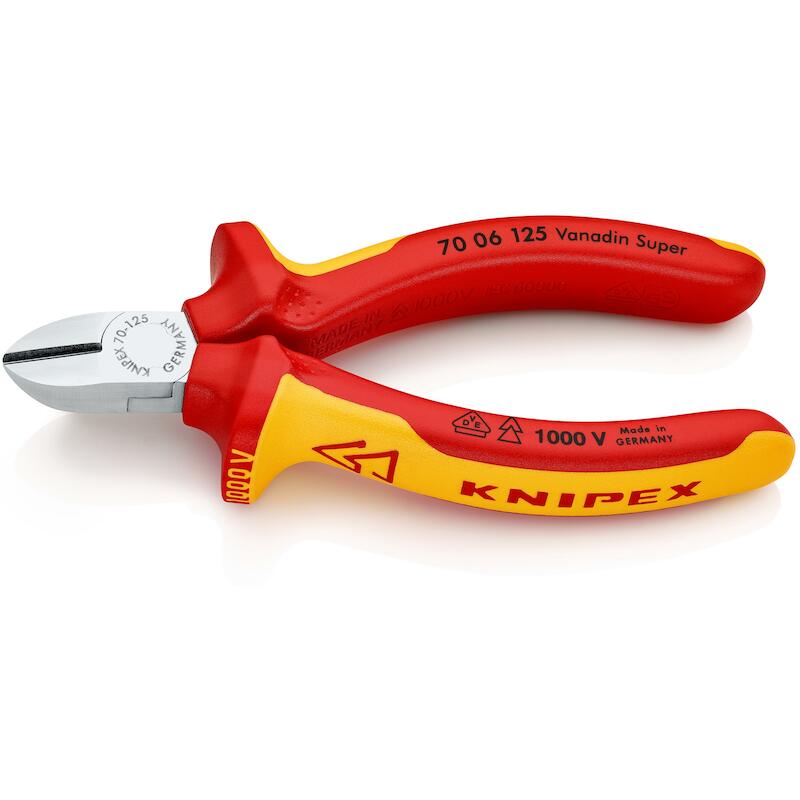 Knipex - Zijkniptang - 70 06 125 - vde - Geïsoleerd - Verchroomd - 125 mm - 41190246