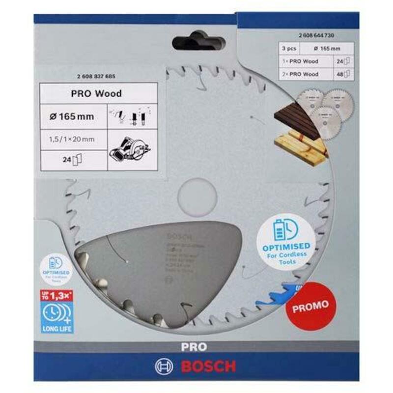CIRKELZAAGBLADENSET 165MM   2608644730 (3ST) BOSCH