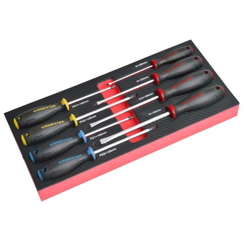 GEREEDSCHAPSWAGEN 6L. ZWART/GROEN GEVULD 3 TOOL SETS