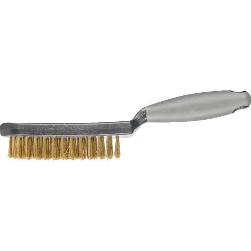Pferd - Brosse à main - hbup 40 mes 0,30 - corps plastique - poignée ergonomique - 4 rangs fil laiton - ø 0,30 mm - 290 mm - 08077526
