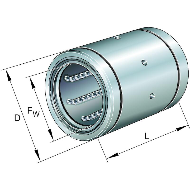 Ina - douille à billes fermée - KB40-PP-AS - ø 40 x ø 62 x 80 mm - 01332417