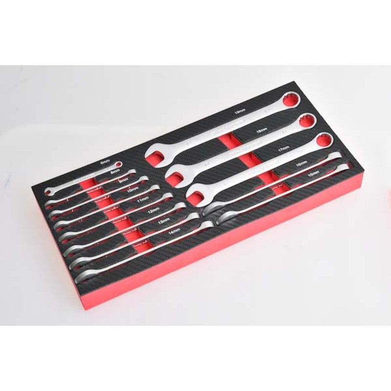 GEREEDSCHAPSWAGEN 6L. ZWART/GROEN GEVULD 3 TOOL SETS