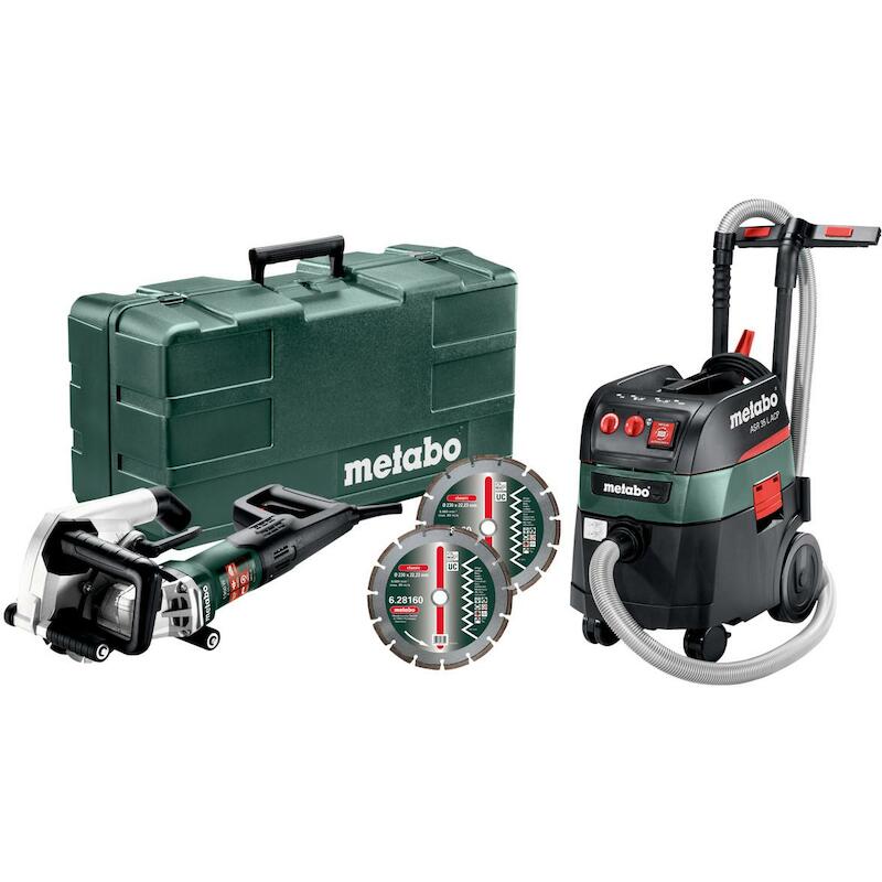 Metabo - machine set - wall chaser mfe 40 1900 w and all-purpose vacuum cleaner asr 35 L acp 1400 w - plastic carry case - 02869789