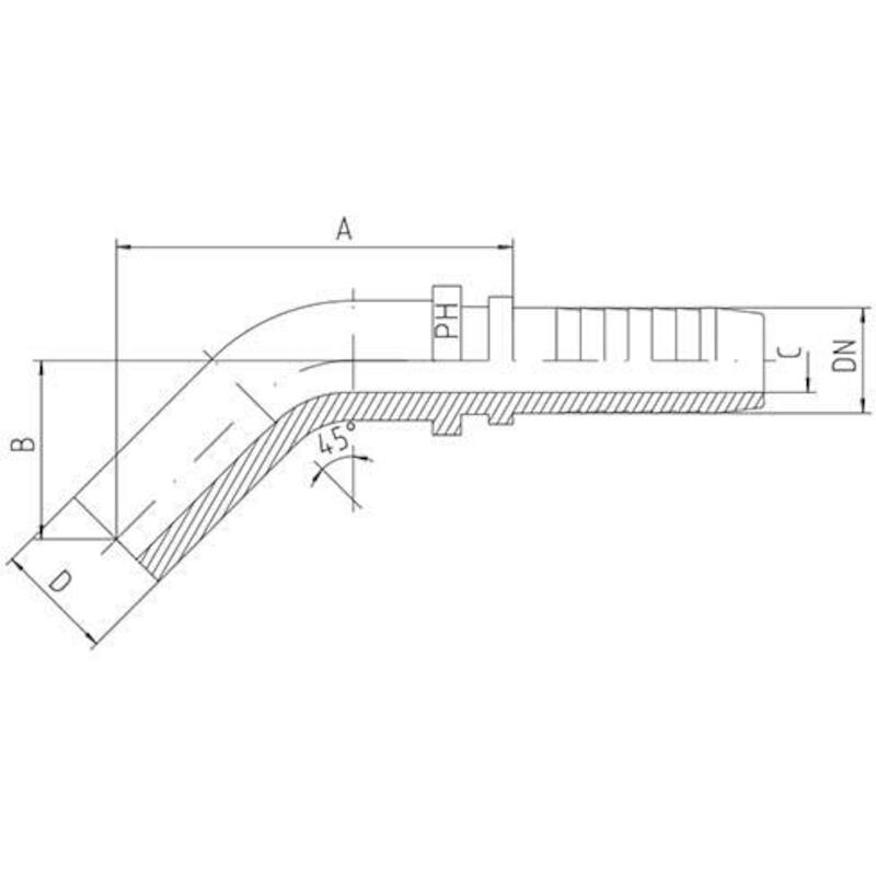 PERSKOPPELING 45°           BES-25-45°-DN 19    PH