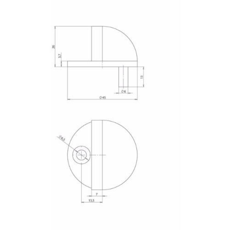 ARRÊT PORTE SOL INOX 45X25  TL0708      TONIC LINE