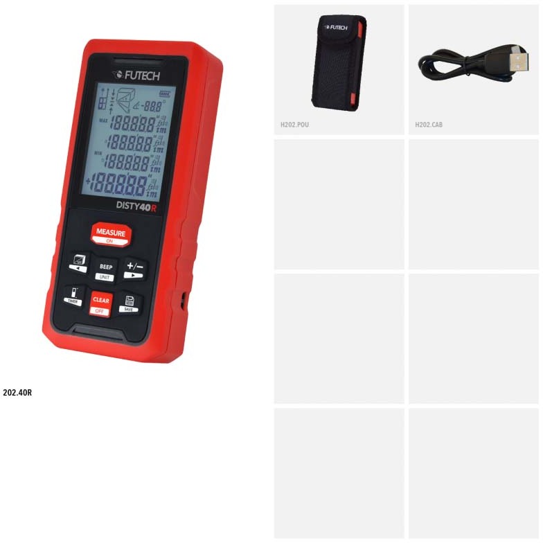 TÉLÉMÉTRE 40M ROUGE         DISTY 40 2XAA   FUTECH