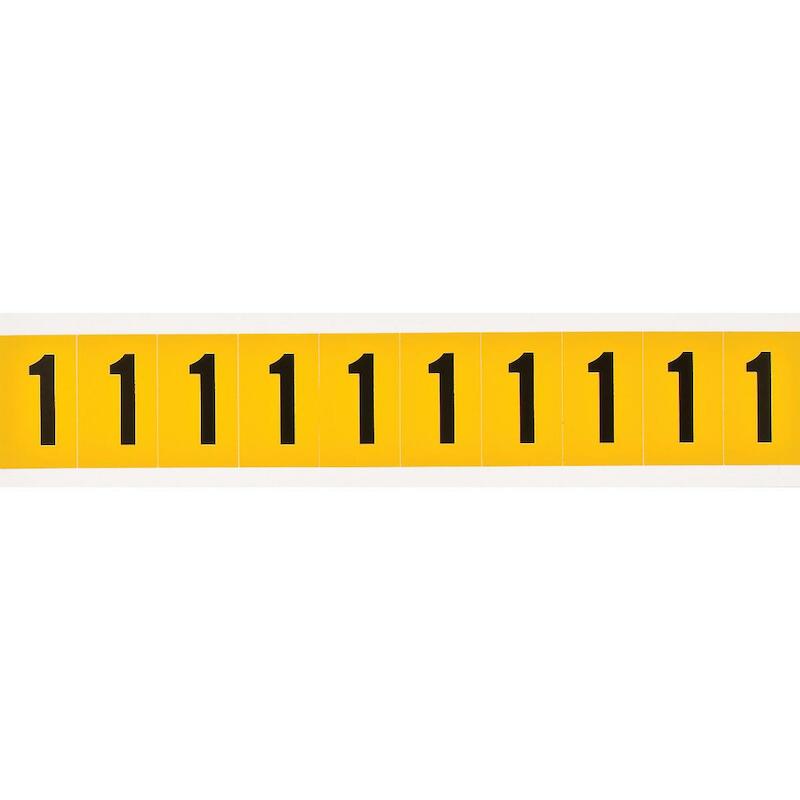 CIJFER - BRADY 015301 - '1' ZWART OP GEEL 22X38 MM(250 EA)