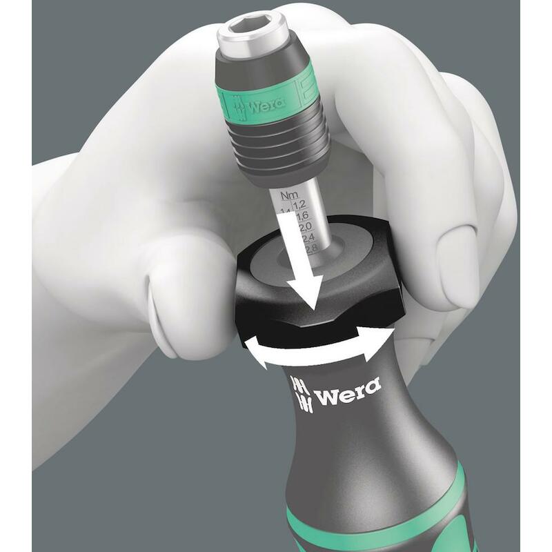 WERA SERIE 7400 KRAFTFORM INSTELBARE MOMENTSCHROEVENDRAAIER (0,1-3,0 NM) MET RAPIDAPTOR SNELWISSELHOUDER (0 NM)