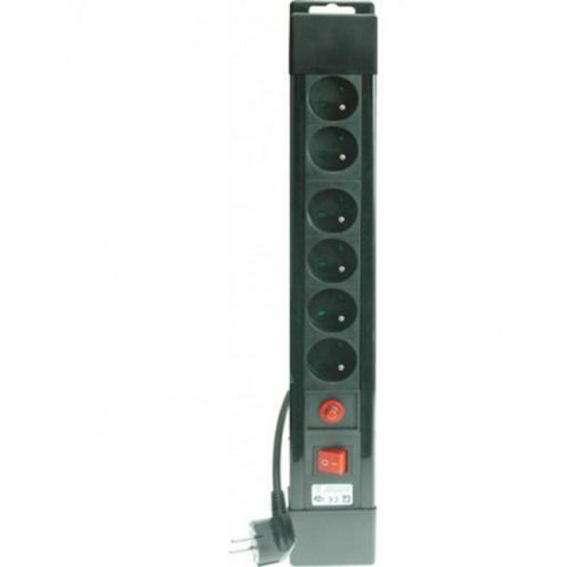 BLOC MULTIPRISE 6X2P+T-16A  38367(+INT.)1,5M  NOIR