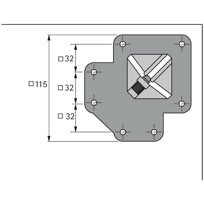 HETTICH 9078541 TAFELPOOT INOX 60X60MM H700MM /SET