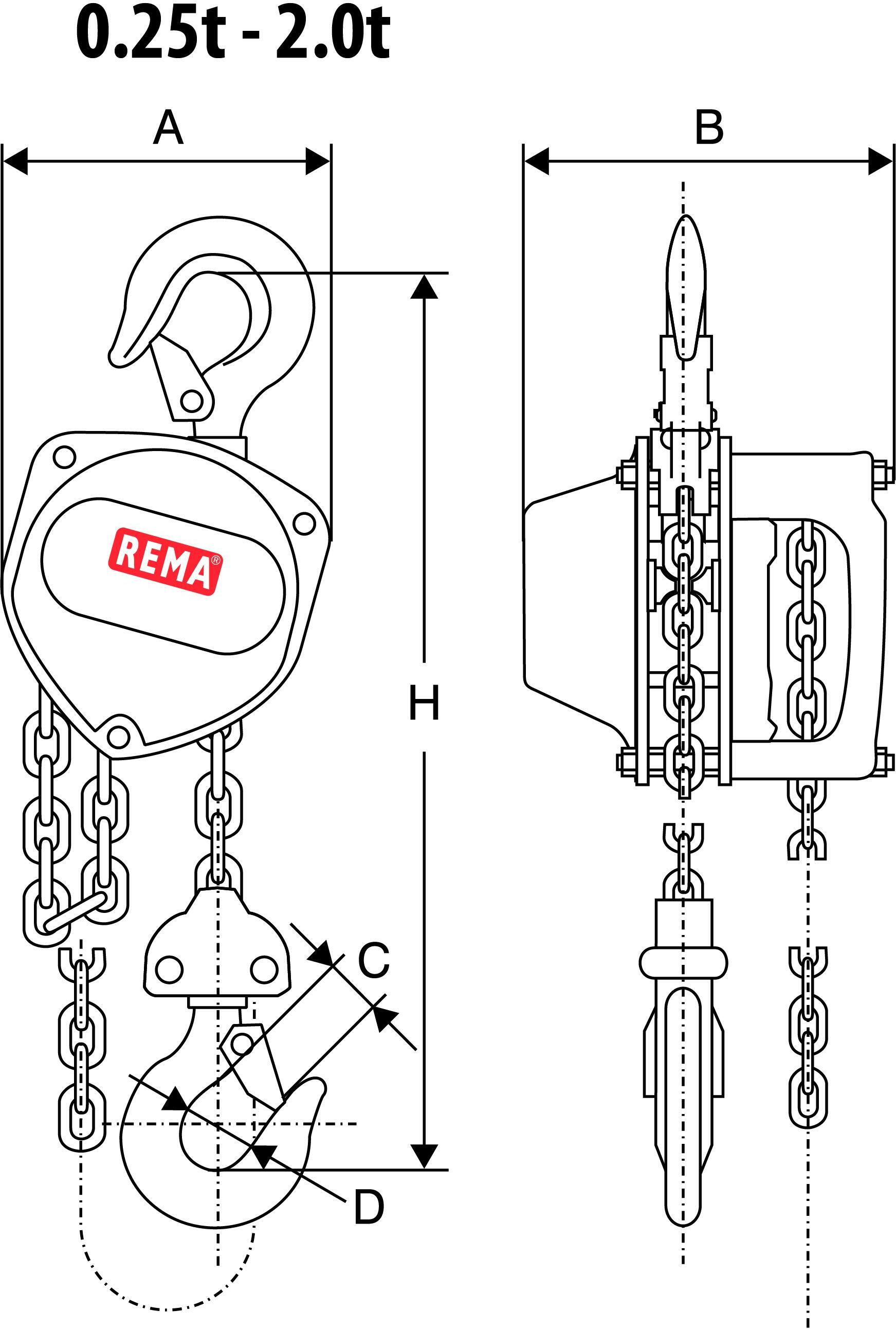 HANDTAKEL 500KG/6M          X-CH              REMA