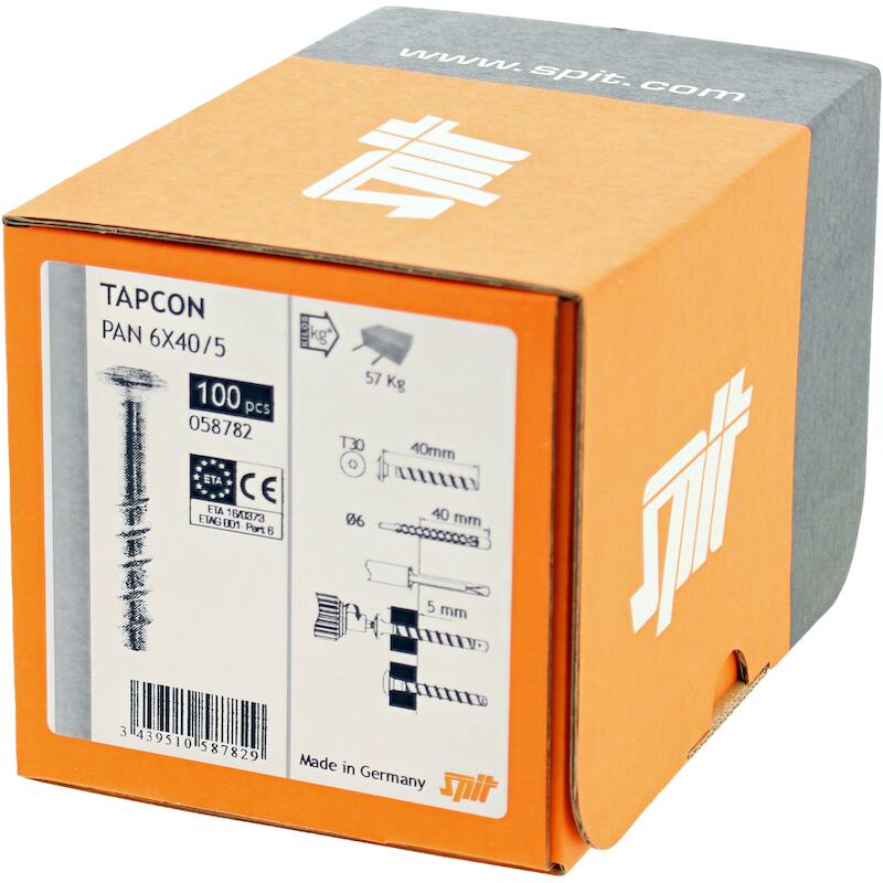 BETONSCHROEF 6X40/5      ZN TAPCON PAN 058782 SPIT