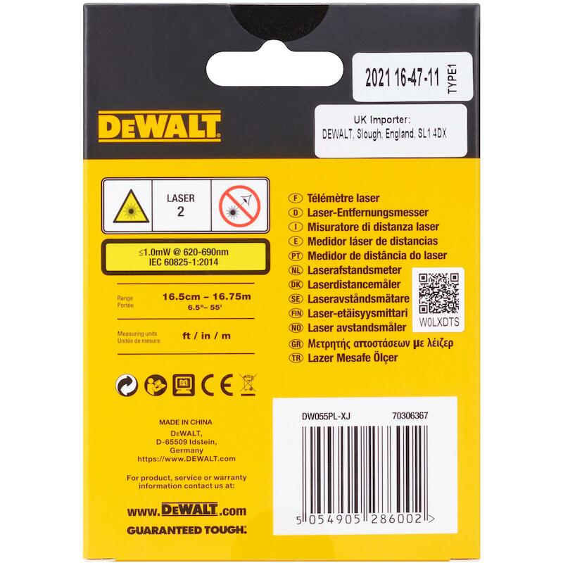 TÉLÉMETRE DE MÉTRE 16M      DW055PL         DEWALT