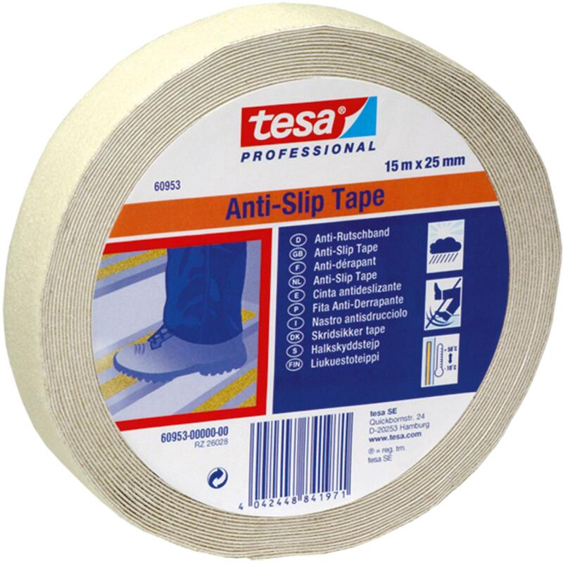 RUBAN ADH.ANTI-SLIP JAUNE F.60953  25MM X 15M TESA