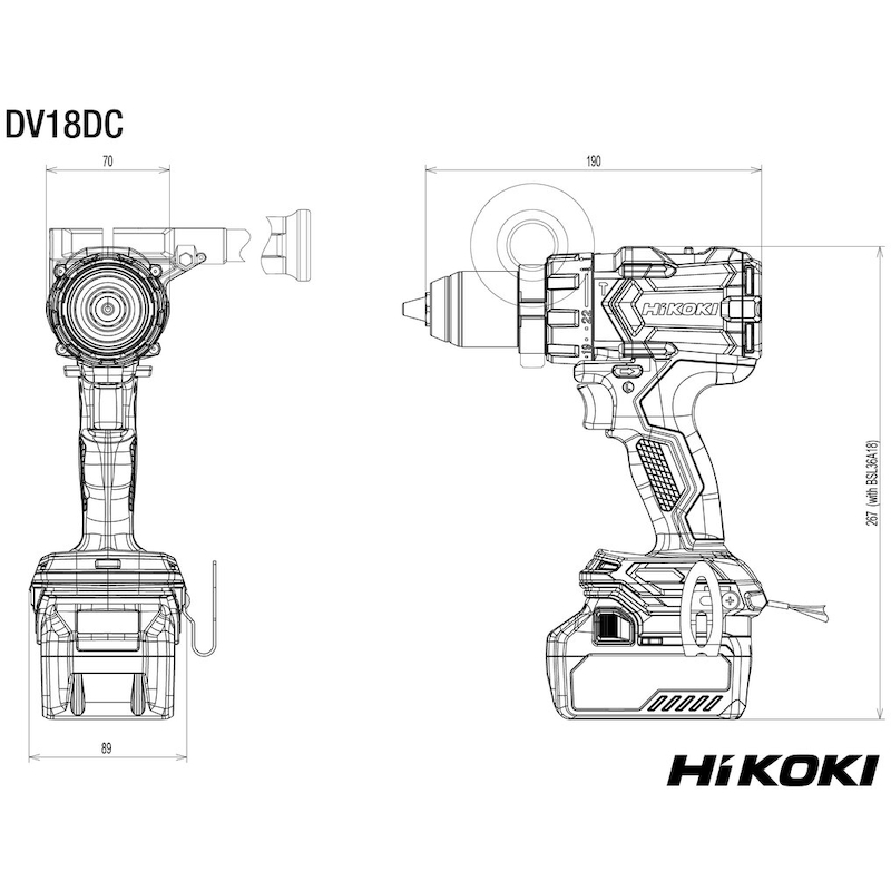 PERÇ.À PERC./ACCU 18V/2X4AH DV18DC     (HSC)HIKOKI