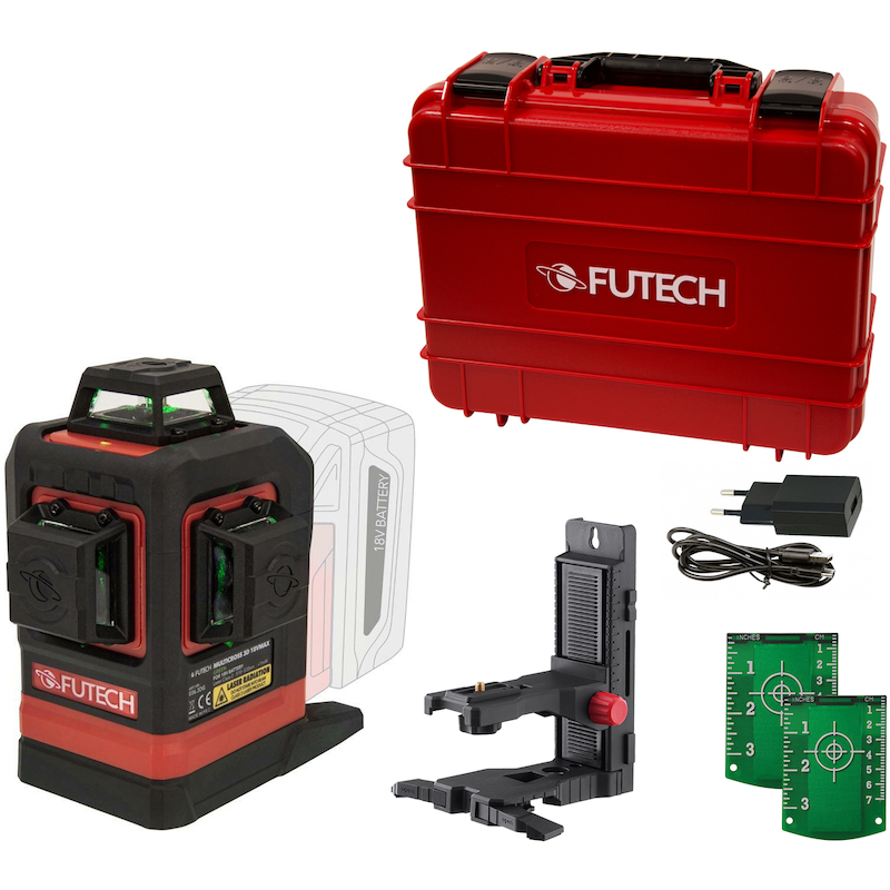 KRUISLIJNLASER 120M GROEN   MULTICROSS 3D 18VMAX
