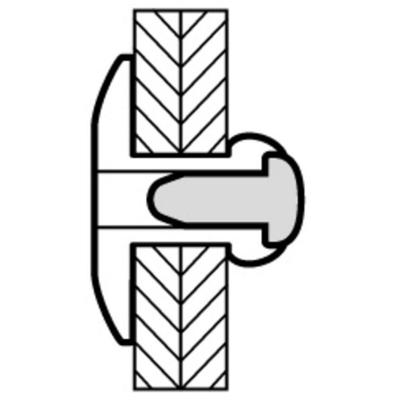 RIVETTE AVEUGLE TETE PL.B.ALU/AC. 4,8X16  TETE D16