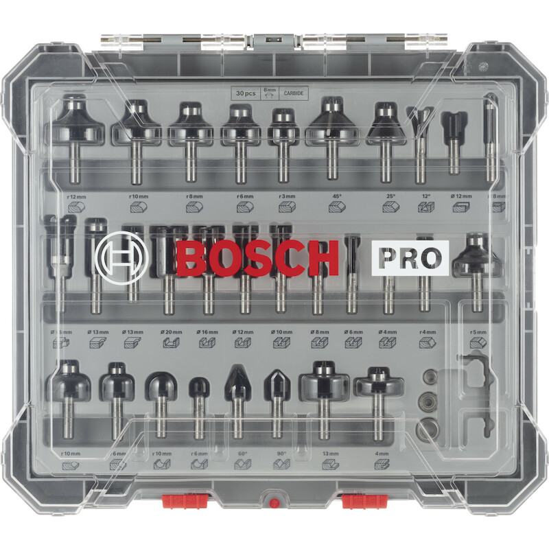 JEU DE FRAISES MIXTES 8MM   2607017475 (30PC)BOSCH