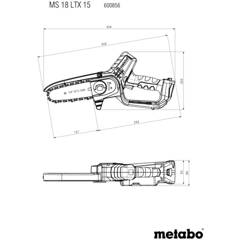 ACCUKETTINGZAAG 18V/BODY    MS 18 LTX 15 SET METAB
