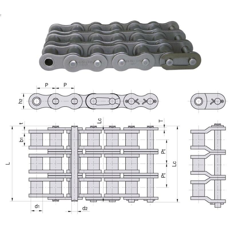 KETTING - DONGHUA STANDAARD 10B-3 -  TRIPLEX 5/8 INCH