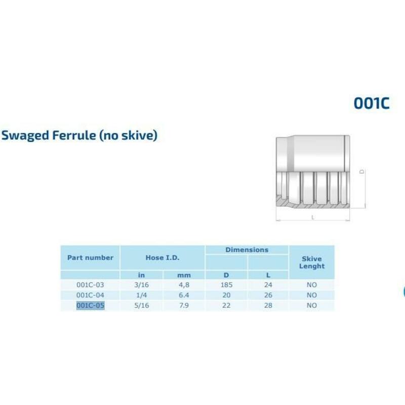 DOUILLE A SERTIR 5/16" 1SC/2SC/R17  001C INTERPUMP
