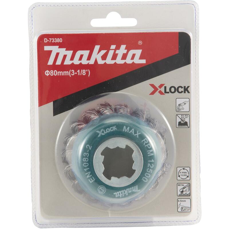 BROSSE BOISSEAU, FIL TORSADÉ, 80 MM, X-LOCK - D-73380 - MAKITA