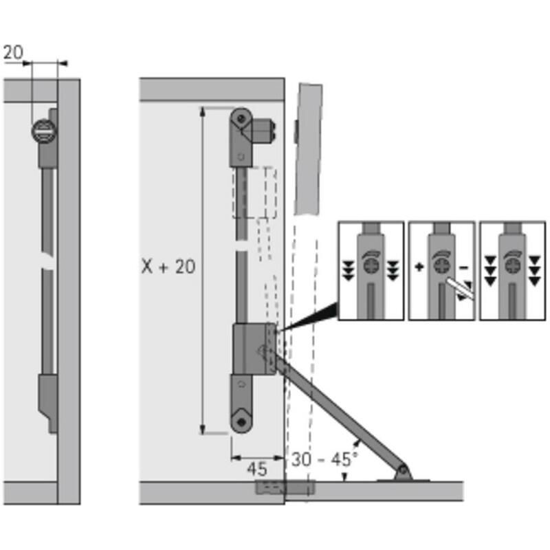 HETTICH 021701 KLASSIK KLEPHOUDER 465-560 +MAGN. R