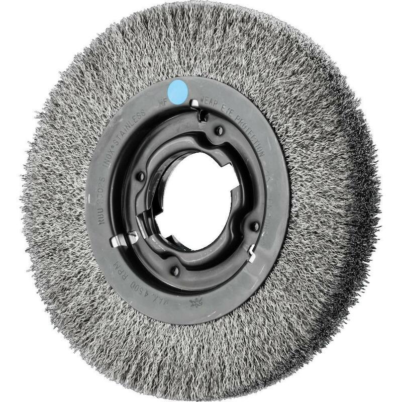 Pferd - Brosse circulaire pour touret - pos rbu 20025/AK 32-2 - Inox - Ondulée - ø 200 x 25 mm - Fil ø 0,30 mm - 08078057
