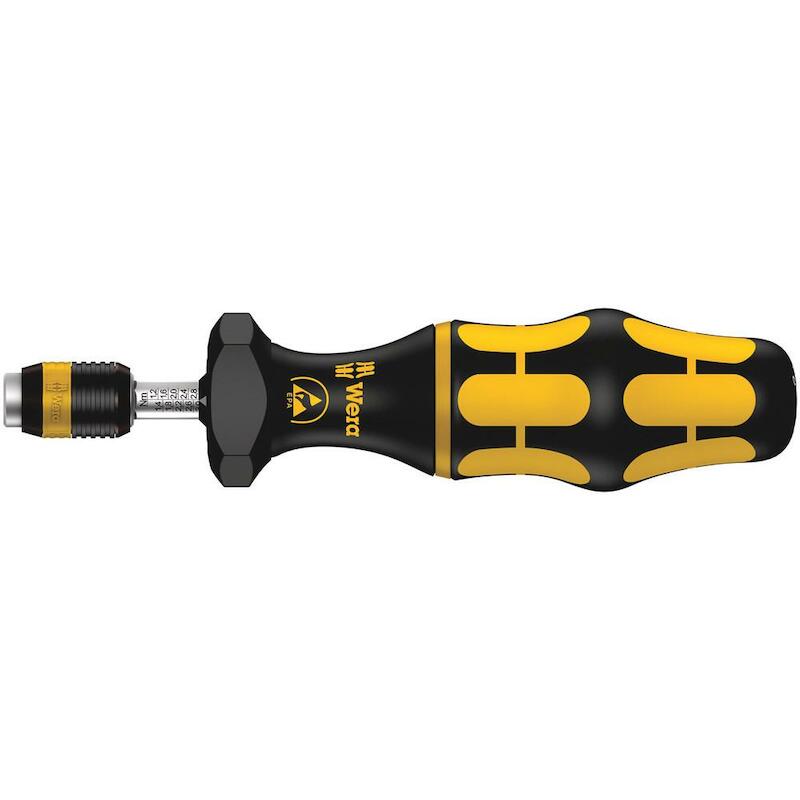 WERA SERIE 7400 KRAFTFORM ESD INSTELBARE MOMENTSCHROEVENDRAAIER (2,5-29,0 IN.LBS.) MET RAPIDAPTOR SNELWISSELHOUDER (5 IN. LBS.)