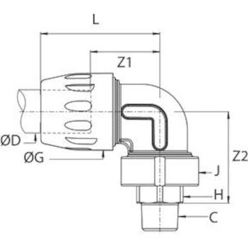 PIQ.DROIT M.90°25X1/2"BSPT  6609 25 21    TRANSAIR