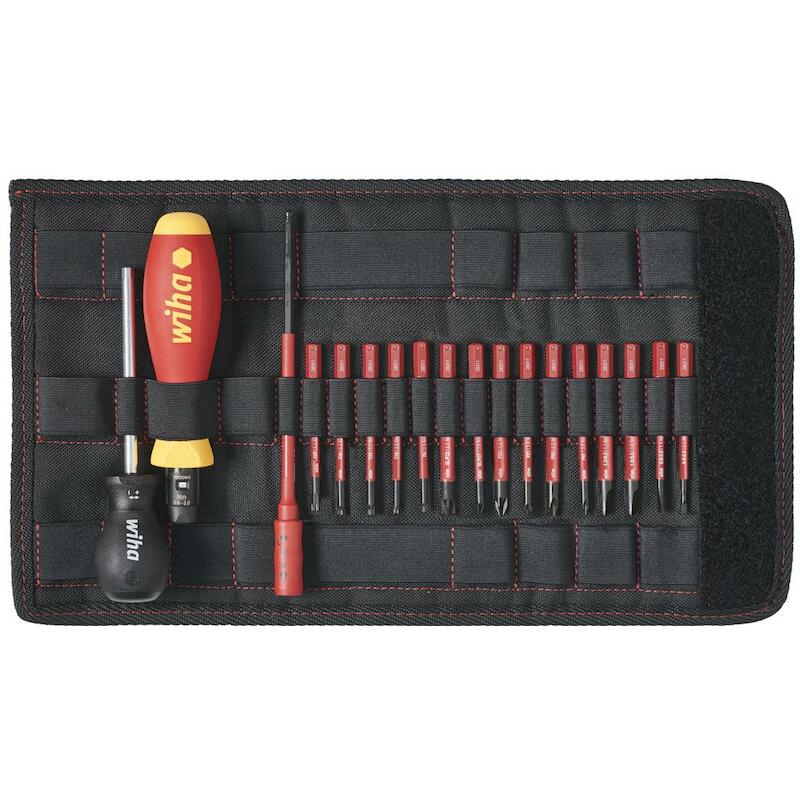 MOMENTSCHROEVENDRAAIERSET TORQUEVARIO-S ELECTRIC 0,8-5,0 NM ASSORTI 19-DELIG VARIABEL INSTELBARE MOMENTBEGRENZING INCL. OPVOUWBAAR ETUI - 2872T18 - WIHA
