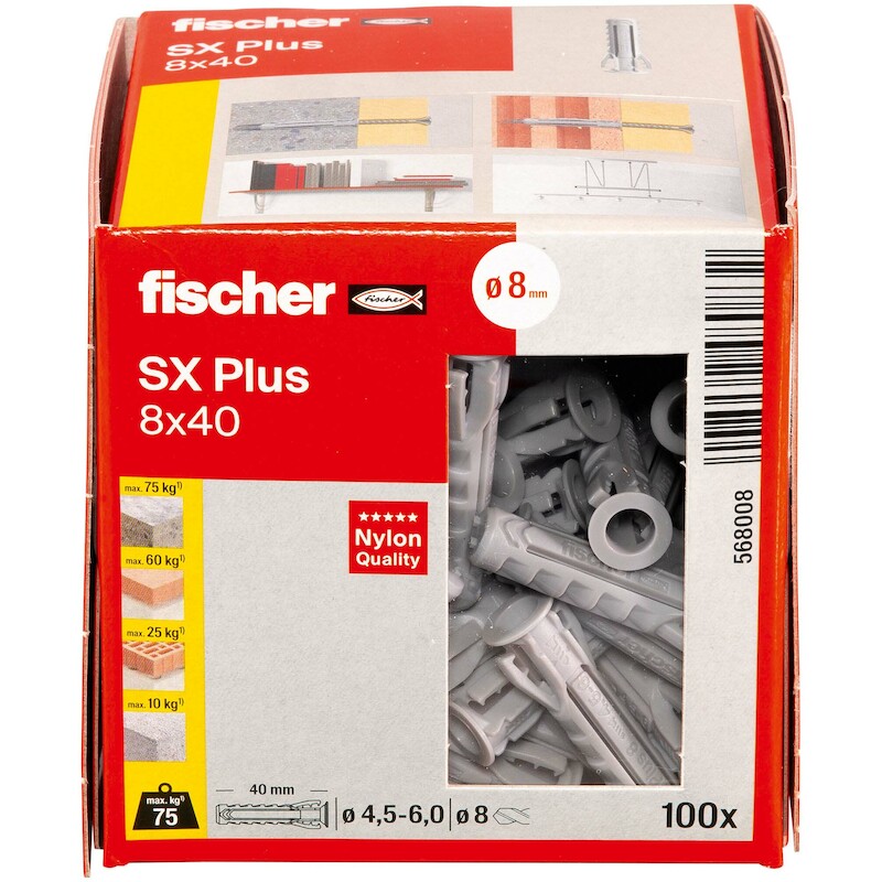 PLUG NYLON 4-VOUD.SPREIDING SX PLUS - 8X40 FISCHER