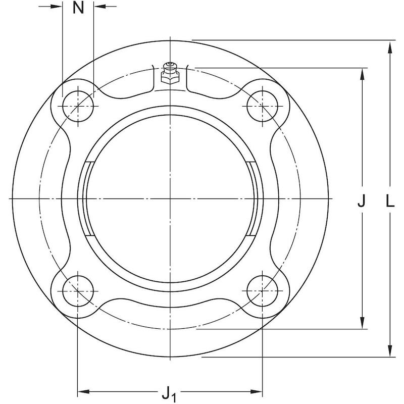 Skf - round flanged housing for insert bearing - fyc 510 - ø 90 mm - round - cast iron - 01191163
