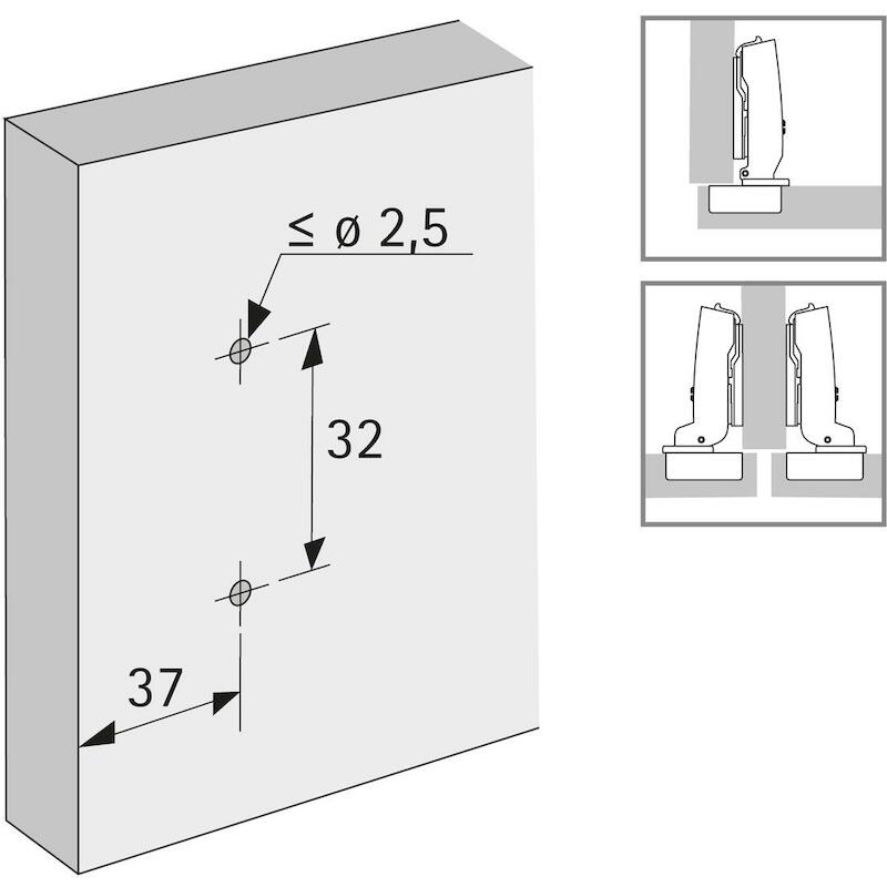 PLAQUE MONT.SENSYS À VIS    9075087 - 3MM  HETTICH