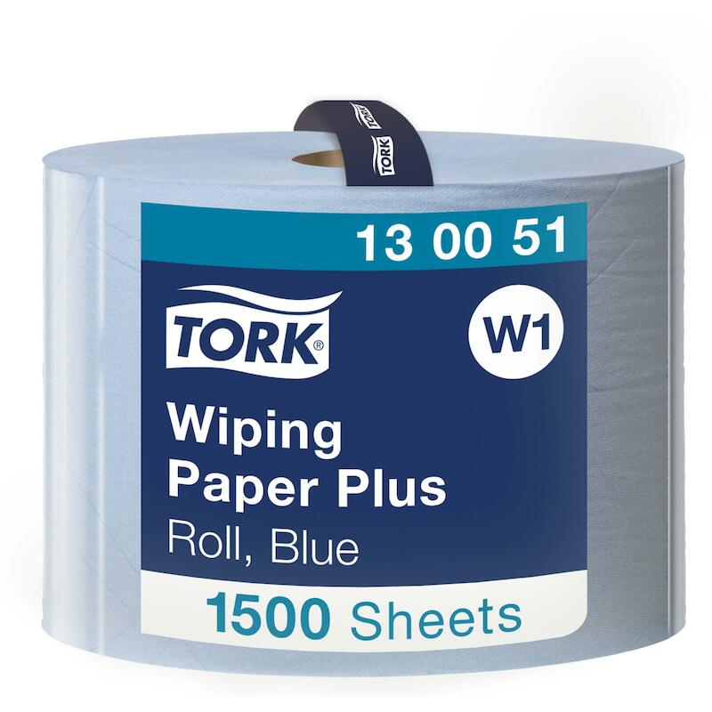 PAPIER WIPING+ ROLL BLAUW   130051-1500ST-2L. TORK