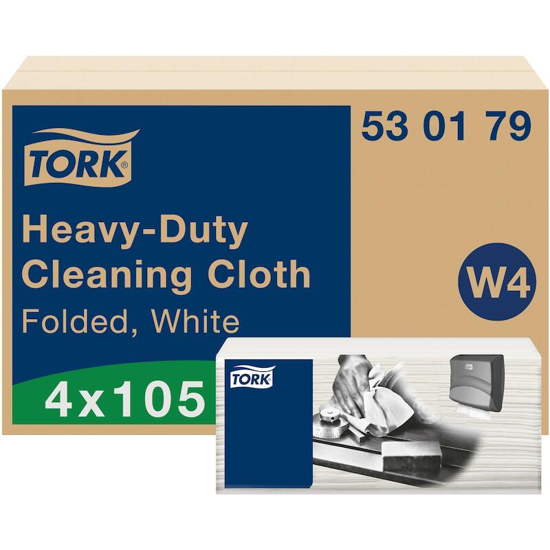 Tork - Heavy-duty gevouwen reinigingsdoek - 530179 - W4 - 41,5 x 35,5 cm - wit - non-woven - 105 stuks - 03209098
