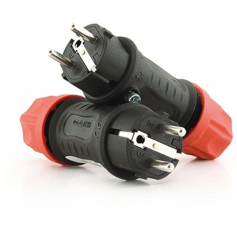 FICHE 2P+T CAOUTCHOUC IP44  LM 48585 DUAL SYSTEM