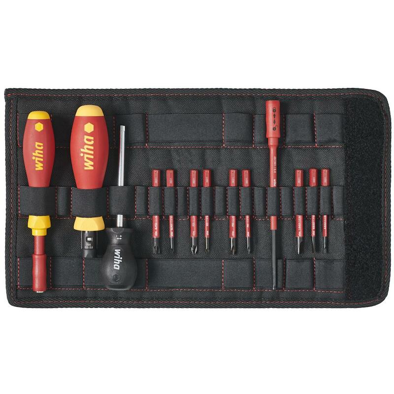 MOMENTSCHROEVENDRAAIERSET TORQUEVARIO-S ELECTRIC 0,8-5,0 NM ASSORTI 14-DELIG VARIABEL INSTELBARE MOMENTBEGRENZING INCL. OPVOUWBAAR ETUI - 2872T13 - WIHA