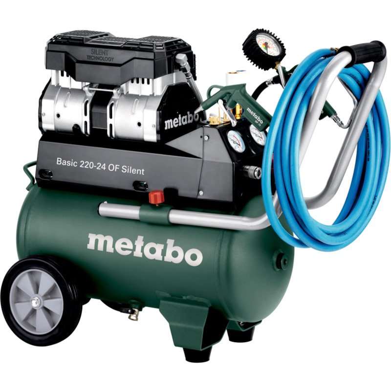 Metabo - compressor - Basic 220-24 of Silent - 8 bar - 24 l - 1100 w - 08122844