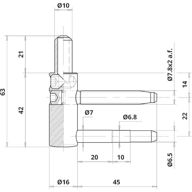 FITSSCHARNIER 16MM VERSTELB CG495160 - ZN/PIN OTLA