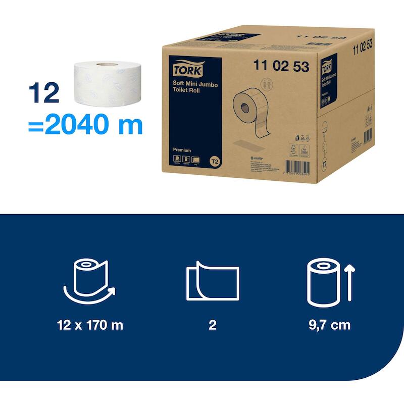 PAPIER-WC PREM.MINI-JUMBO R.110253-1214PCS-2P.TORK