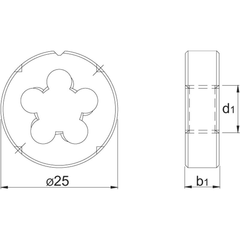ECO PRO HSS RONDE SNIJPLAAT DIN EN 22568 METRISCH, 25 MM M12 - 271101200 - INTERNATIONAL TOOLS