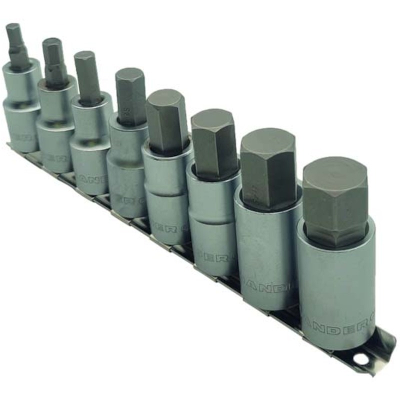 INBUSDOPPENSET - 1/2" 6 TOT 19 MM 8 DELIG LENGTE 57 MM