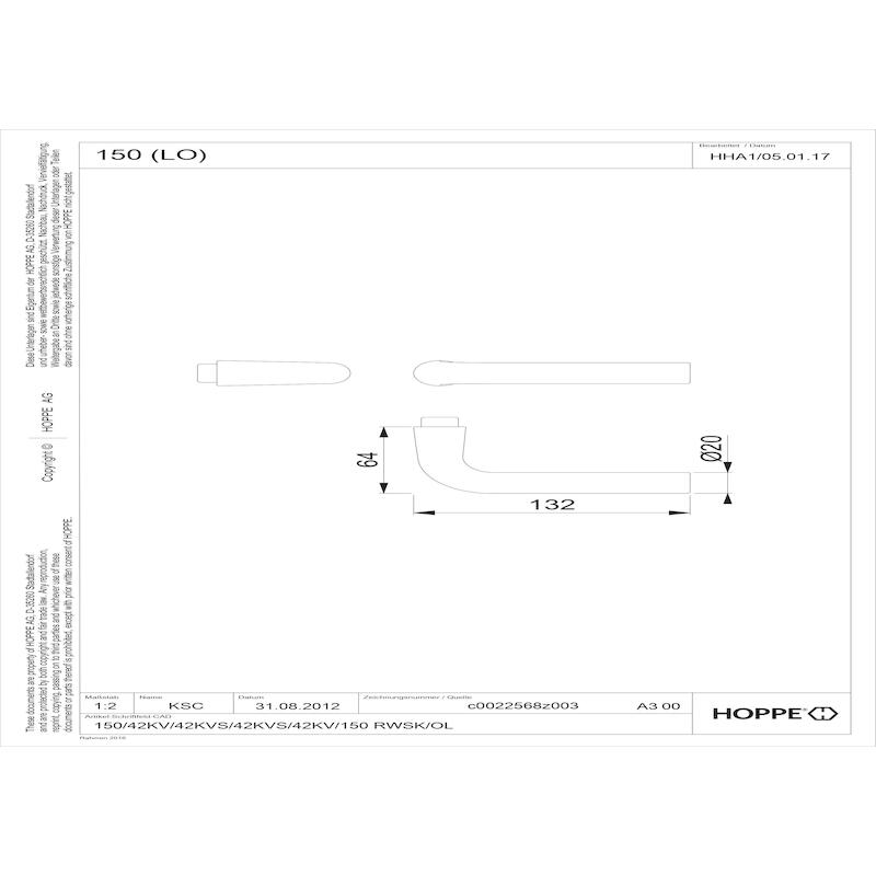 DEURKRUK 150L F1 35-45MM    3388534 - ALU    HOPPE
