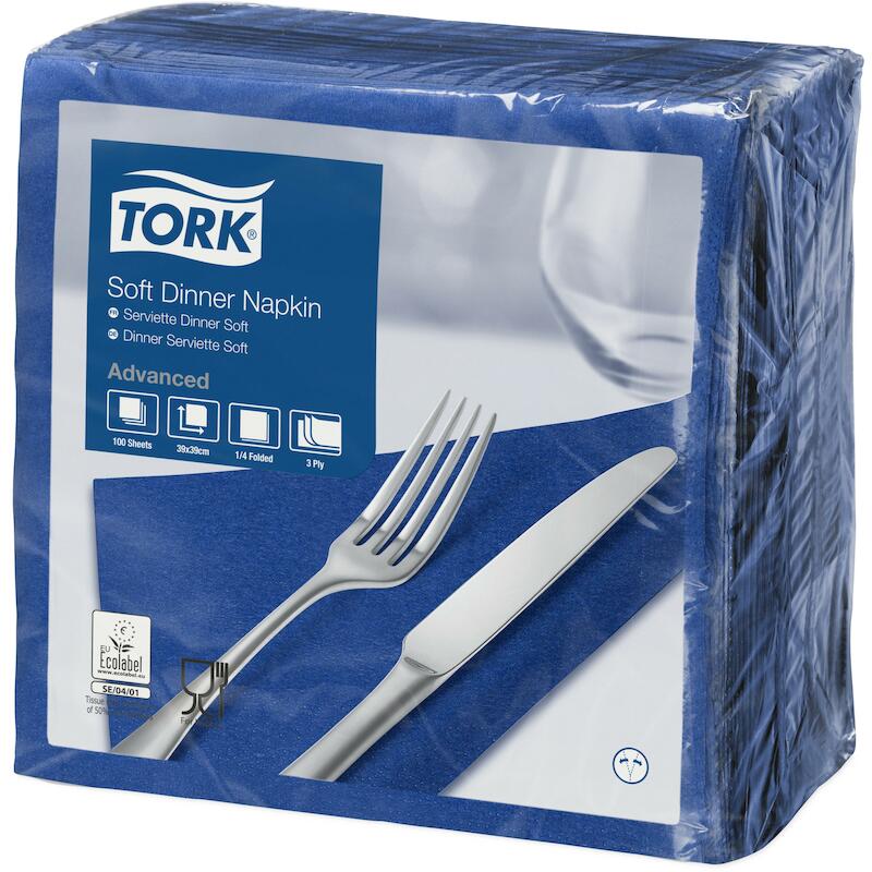 SERVET SOFT D.BLAUW 39X39   477594-100ST-3L   TORK