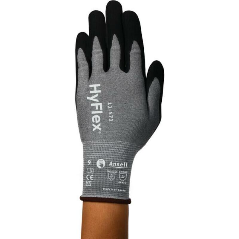 GANT HYFLEX GRIS            11-571       10 ANSELL