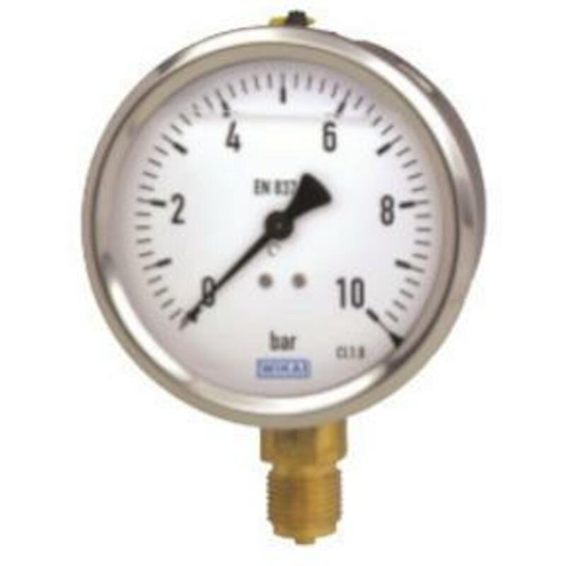 MANOMETRE 1/4"OA D63-0/1000BAR  1151   INOX GLYC.