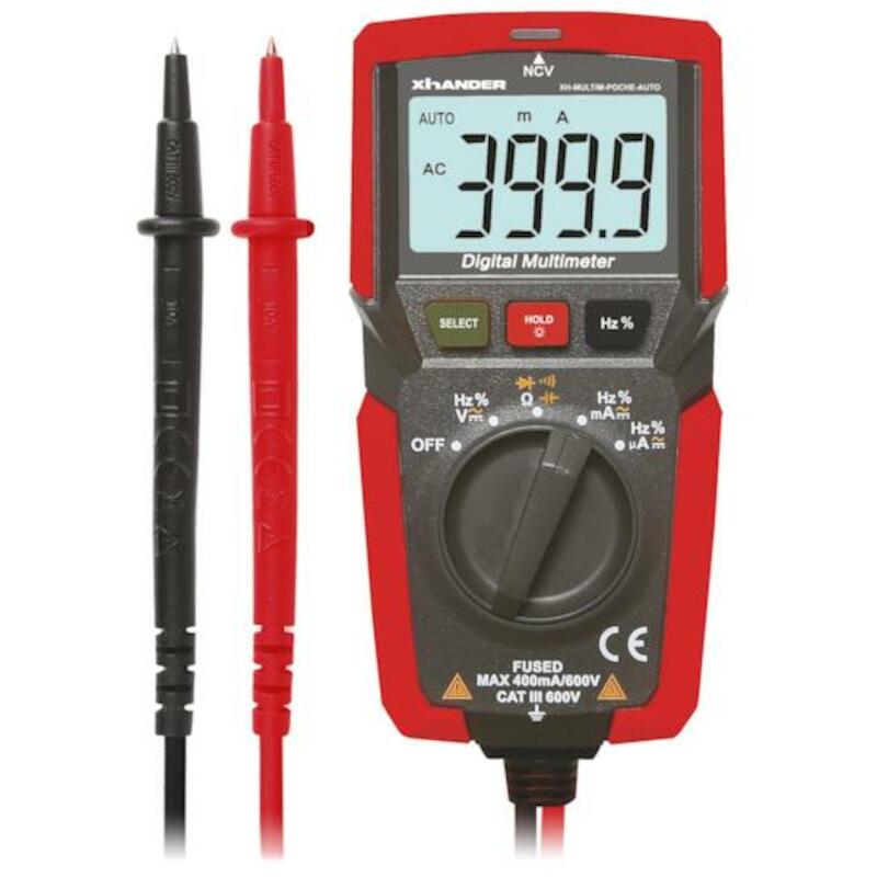 ZELFKALIBRERENDE ZAK MULTIMETER 600 V AC/DC